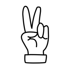 Hand gesture peace sign
