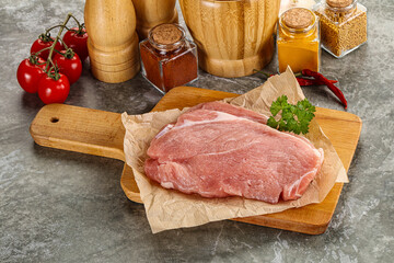 Raw pork schnitzel for cooking