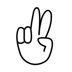Hand gesture peace sign