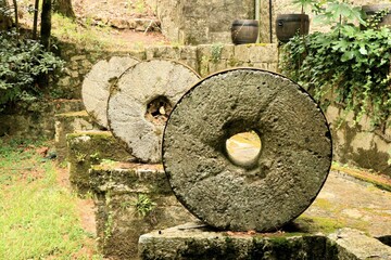 old mill stones near the Cetina river near Omis, Croatia