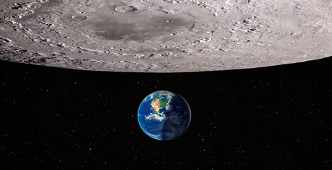The Earth as Seen from the Surface of the Moon "Elements of this Image Furnished by NASA"