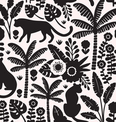 vector animals pattern illustration. wild animal outline safari vector
