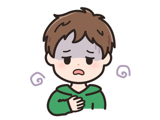 体調不良の若い男性のイラスト