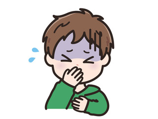 気持ち悪いの若い男性のイラスト
