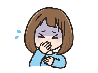 気持ち悪いの若い女性のイラスト