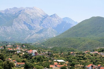 view in the valley of the Cetina river near Omis, Croatia - obrazy, fototapety, plakaty