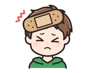 痛いの若い男性のイラスト