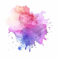 Soft watercolor blend of blue, purple, and pink hues on white.