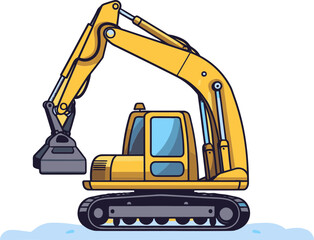 Modern Excavator Equipment Vector Graphic for Construction Projects