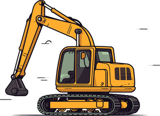 Detailed Excavator Loader Vector Design with Realistic Texture