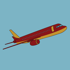 3D White Abstract Airliner Take Off On White Background. EPS10 Vector