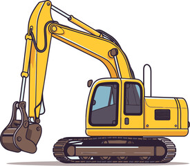 Excavator Equipment Vector Graphic in Detailed Perspective