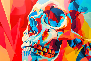 Obraz premium abstract colorful background with skull
