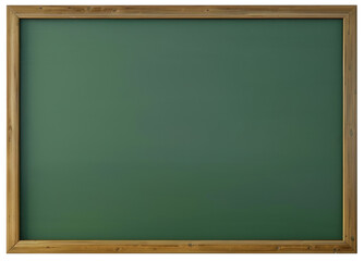 Empty green chalkboard texture hang on the white wall. double frame from greenboard and white background. Generative AI.