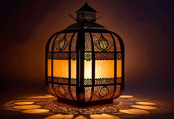 Fototapeta na wymiar the warm glow of a traditional Ramadan lantern, the cultural significance of Muslim lanterns.