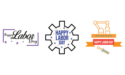 Happy Labor Day text design with white backgroung.