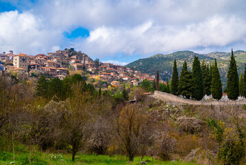 Fototapeta na wymiar Dimitsana greek traditional mountain village in Arcadia region, Peloponnese, Greece