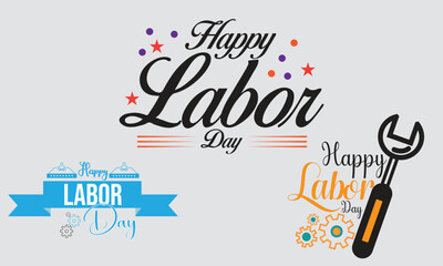 Happy Labor Day text design with white backgroung.