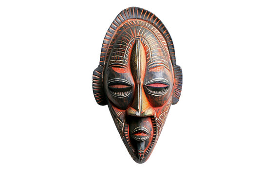 Understanding the Symbolism of African Tribal Masks Isolated on Transparent Background PNG.