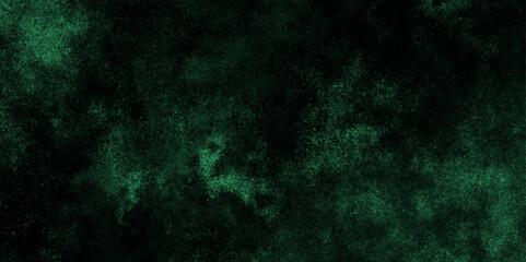 Fototapeta na wymiar Grunge abstract marbled pattern and rough paint brush strokes in dark green color powder explosion. Dark green Distressed Grunge Texture for your design. Backdrop dark paper texture grungy background.
