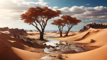 Fototapeten desert landscape panoramic background. © dimas