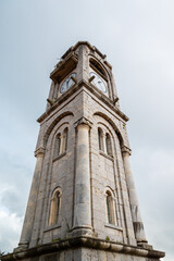 Fototapeta na wymiar Clock tower in Dimitsana greek mountain village in Arcadia region, Peloponnese, Greece