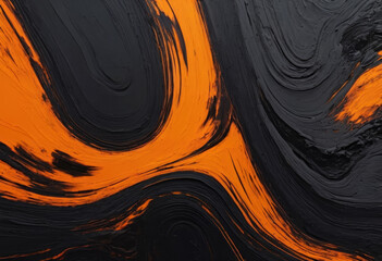 Sculptural black orange clay plasticine mixture surface texture - obrazy, fototapety, plakaty