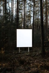 Blank poster with forest setup.