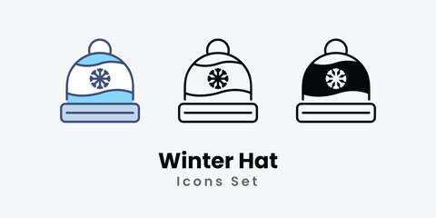 Party Hat icons set vector stock illustration