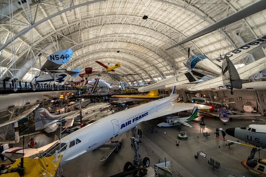The Air France Concorde on display at the Udvar-Hazy Center, part of the National Air and Space Museum, Smithsonian.