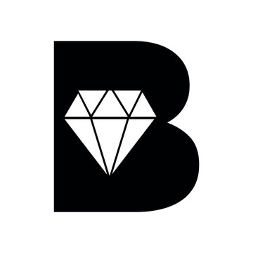 Diamond logo Logo combine with letter B vector template