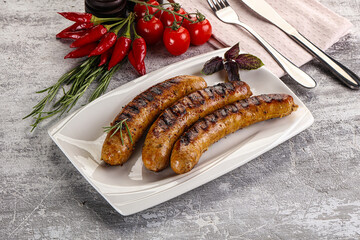 Grilled meat sausages with spices