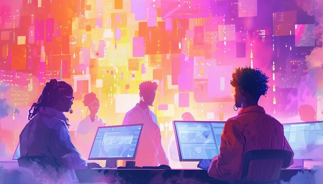 Community Collaboration and Open Source Contributions, community collaboration and open source contributions in software development with an image depicting developers participating in forums, AI