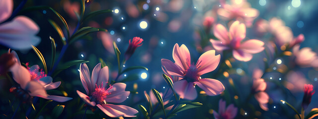 Realistic flower spring background