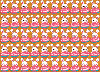 Cute rabbit pattern, vector, for backgrounds textures, fabrics, paper