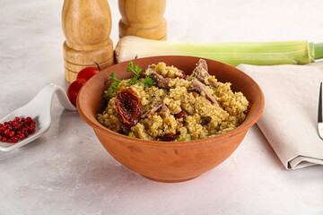 Bulgur with lamb and vegetables