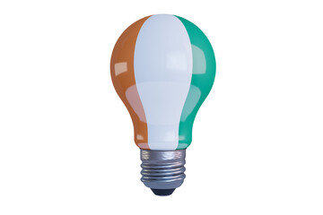 Ivory Coast Inspiration: Lightbulb Featuring the National Flag Colors