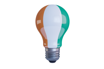 Ivory Coast Inspiration: Lightbulb Featuring the National Flag Colors