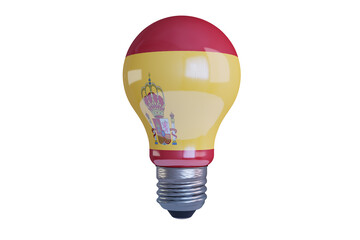 Enlightened Ingenuity: Spanish Flag-Colored Lightbulb with Coat of Arms