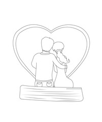 VALENTINE coloring book page for kids