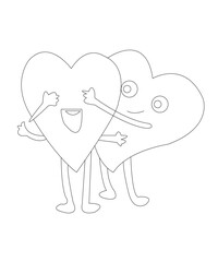 VALENTINE coloring book page for kids