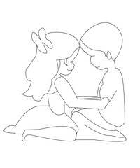 VALENTINE coloring book page for kids