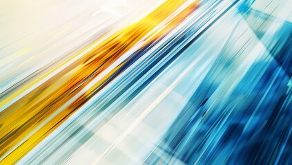 A vibrant abstract background featuring intersecting blue and yellow lines creating a dynamic and modern composition. - obrazy, fototapety, plakaty