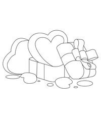 VALENTINE coloring book page for kids