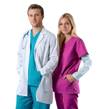 doctor and nurse , PNG image.