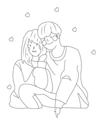 VALENTINE coloring book page for kids