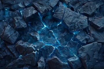 Close-up view of rocks emitting lightning bolts in an intense display of natural energy and power.