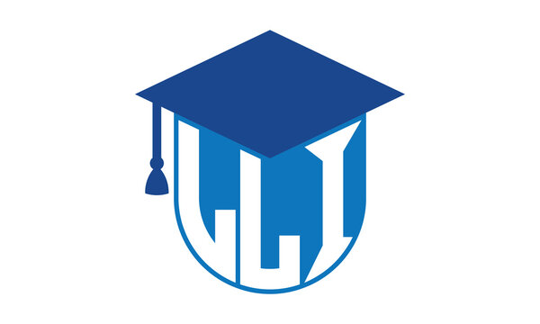 LLI initial letter academic logo design vector template. school college logo, university logo, graduation cap logo, institute logo, educational logo, library logo, teaching logo, book shop, varsity	
