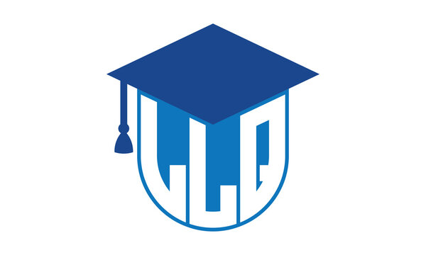 LLQ initial letter academic logo design vector template. school college logo, university logo, graduation cap logo, institute logo, educational logo, library logo, teaching logo, book shop, varsity	
