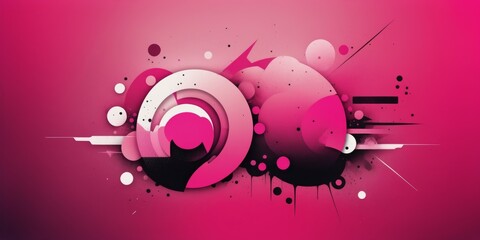 Pink Abstract Grunge Circles Art Illustration